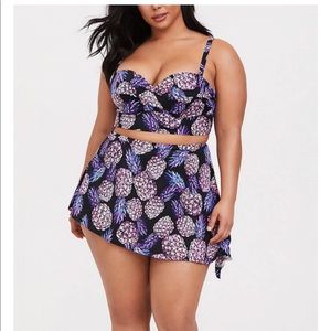 Purple Pineapple Print Bikini Swimsuit 2x 3x New